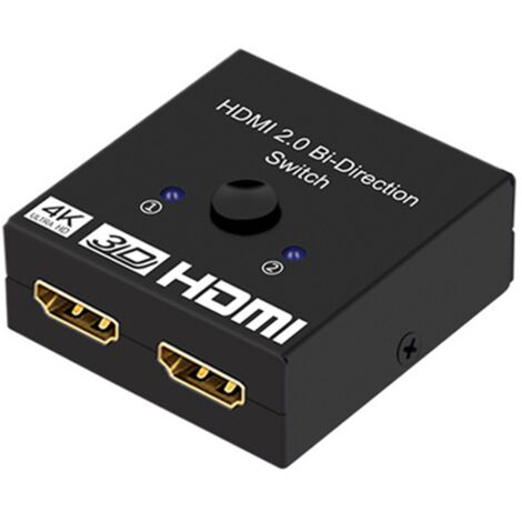 Switcher Hdmi - 2 Entrées Vers 1 Sortie - 4K 30Hz - Bidirectionnel - Compatible PS4 Xbox DVD - 3 4 Gbps - 1 Pièce