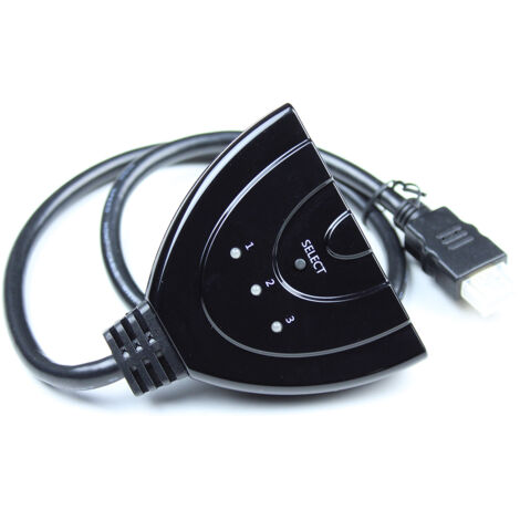 Switcher HDMI 3 entrées- 1 sortie Ultra HD 4Kx2K Passif - Noir