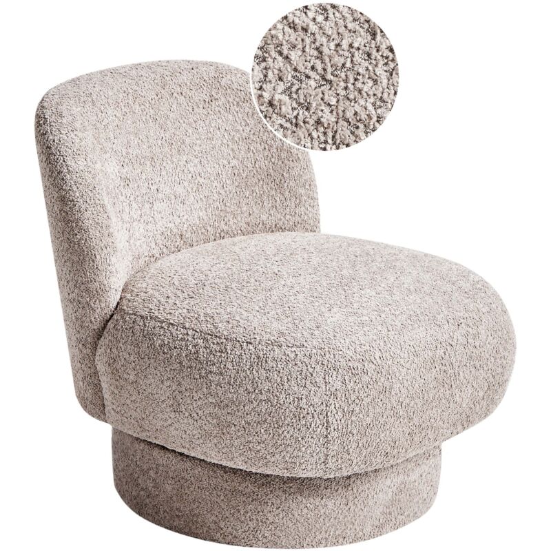 Swivel Armchair AYLO Boucle Taupe