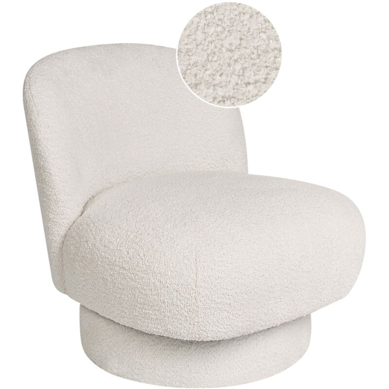 Swivel Armchair AYLO Boucle Off-White