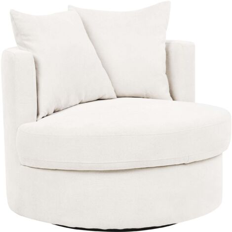 Swivel Armchair DALBY Fabric Light Beige