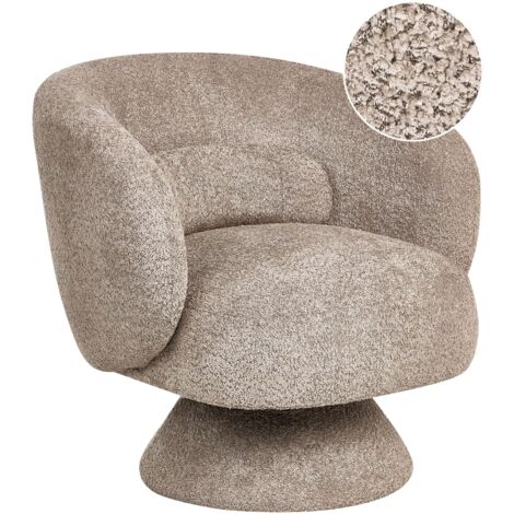 Swivel Armchair LIEKSA Boucle Beige