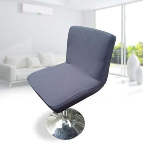 Swivel bar stool cover with elasticated backrest, dark grey