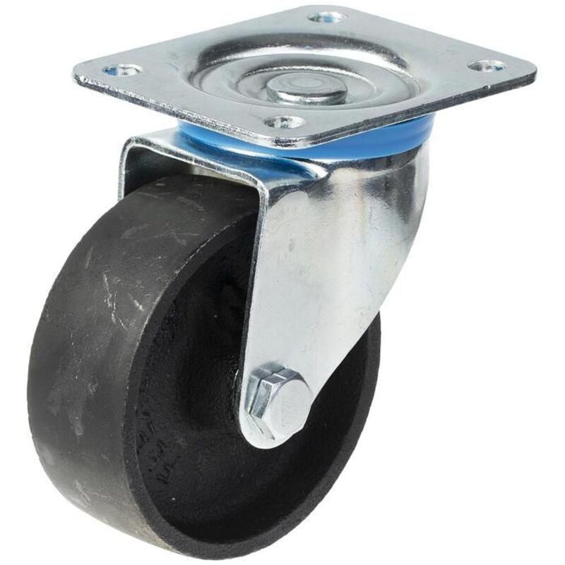 Swivel caster - PARNELLS - 75 mm - Zinc-coated steel - Cast iron wheel - Heavy load