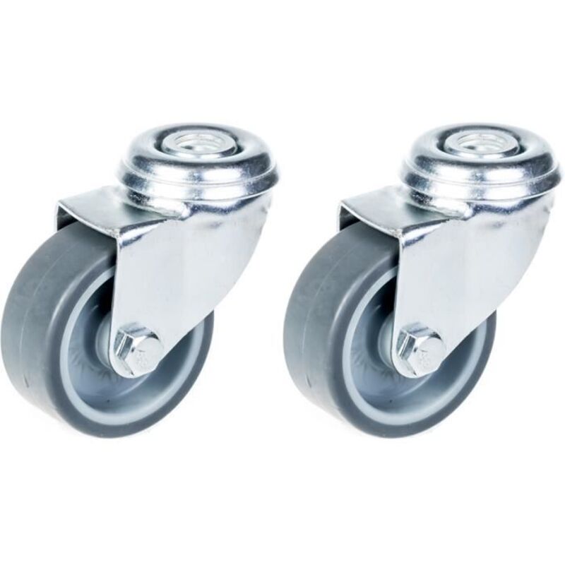 Swivel caster - ZHONGSHAN - 50mm - Gray rubber - Capacity 80kg - Pack of 2