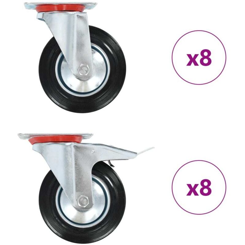 16 pcs Swivel Casters 160 mm Vidaxl