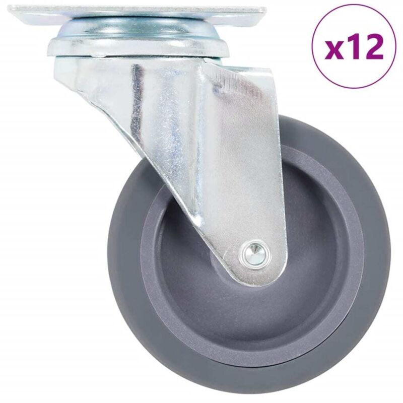 12 pcs Swivel Casters 75 mm vidaXL