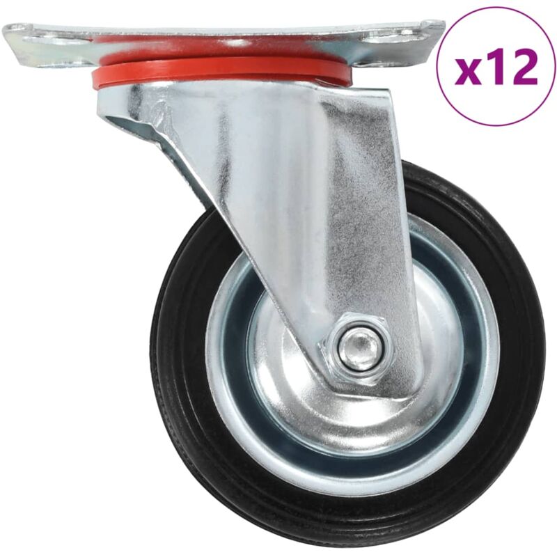 12 pcs Swivel Casters 75 mm Vidaxl