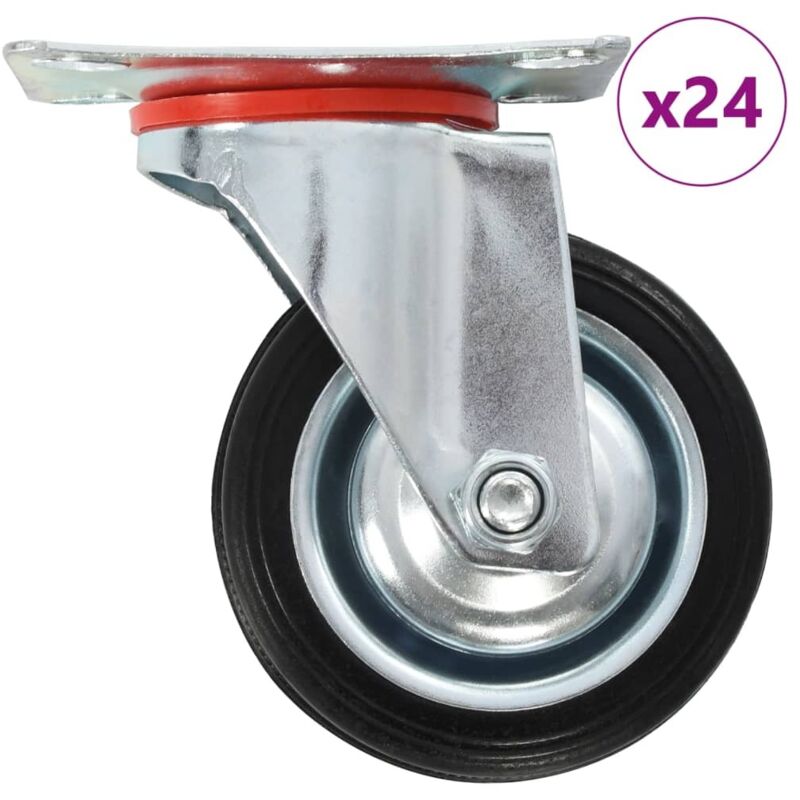 24 pcs Swivel Casters 75 mm Vidaxl