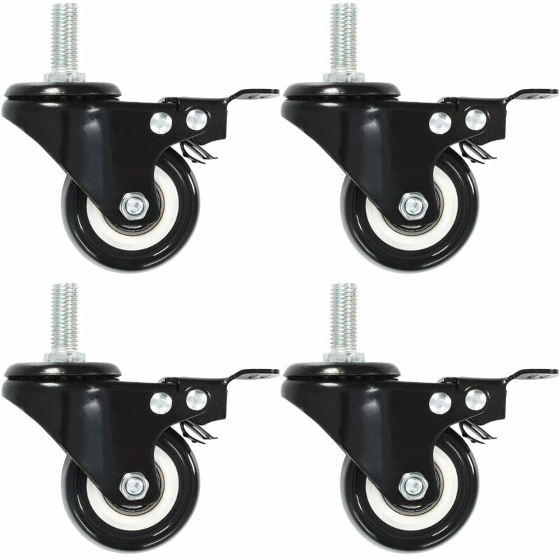 8 Pcs Swivel Casters With Brakes 50 Mm Vidaxl