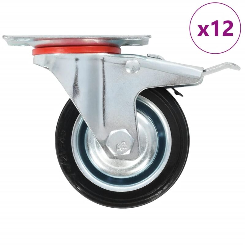 12 pcs Swivel Casters 75 mm Vidaxl
