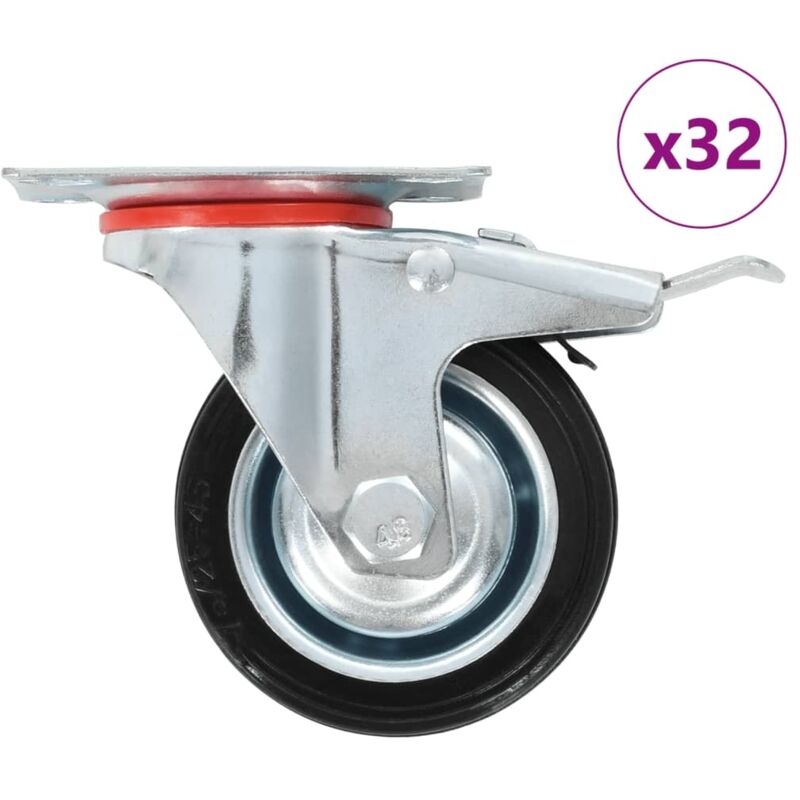 32 pcs Swivel Casters 75 mm Vidaxl