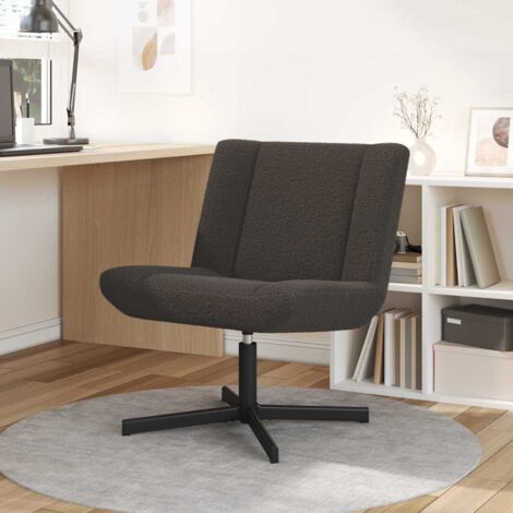 Swivel Chair Dark Grey 63 x 75 x 76 cm Sheepskin vidaXL