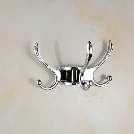 Swivel Coat Hook Towel Hook Seamless Swivel Hook Heavy Duty Space Saving Towel Hook Wall Mount Triple Swing Arm for RV Bathroom Kitchen Garage - Brushed Nickel