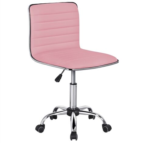 main image of "Swivel Computer Desk Chair Faux Leather Adjustable Armless Home Office Task Chair"