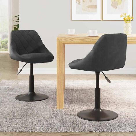 Swivel Dining Chairs 2 pcs Black Velvet vidaXL