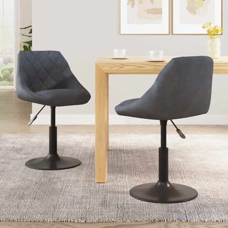 Swivel Dining Chairs 2 pcs Dark Grey Velvet vidaXL