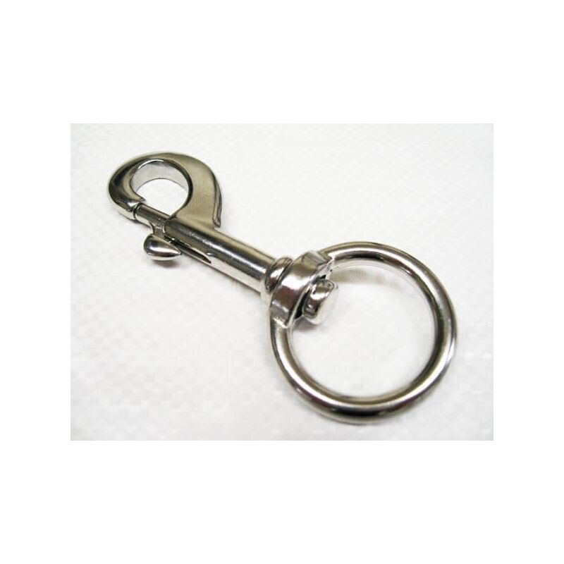 Securefix Direct - Swivel Eye Bolt Snap Hook Stainless Steel 32MM (Key Ring Leash Flag Trigger Keychain)