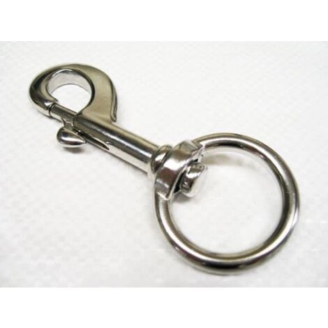 Swivel Eye Bolt Snap Hook Stainless Steel 32MM (Key Ring Leash Flag Trigger Keychain)