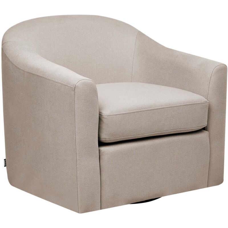 Beliani - Swivel Fabric Armchair Upholstered Water Repellent Polyester Thick Seat Taupe Magnor