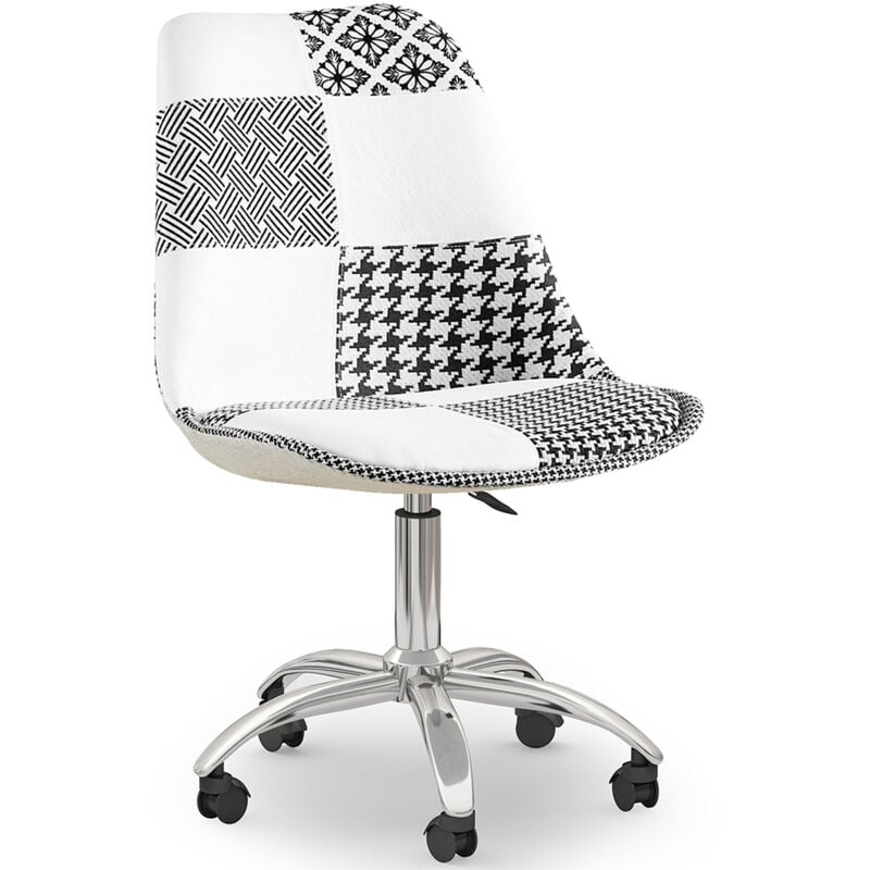 Swivel Office Chair - Patchwork Upholstery - Sam