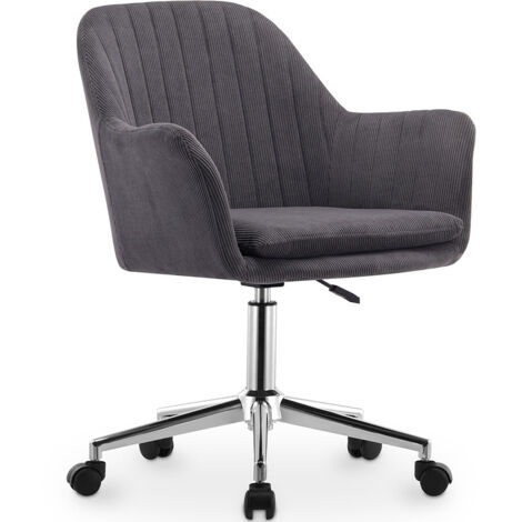 Swivel Office Chair with Armrests - Lumby Light grey