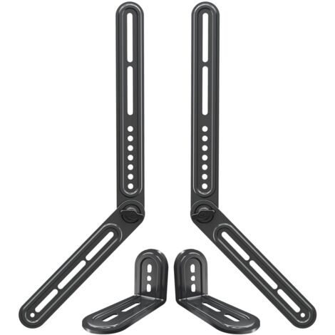 Swivel Tilt TV Wall Mount Double Arm Soundbar Stand Tool-free Locking Space Saving