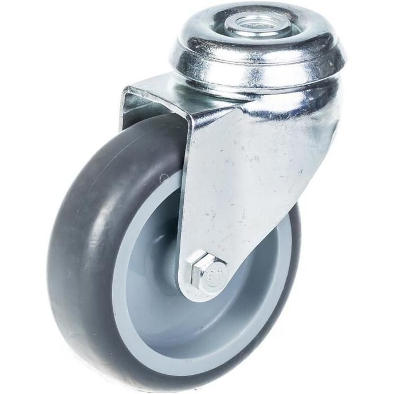 Swivel wheel - Gray rubber - 75 mm - Capacity 60kg - Hardness 85