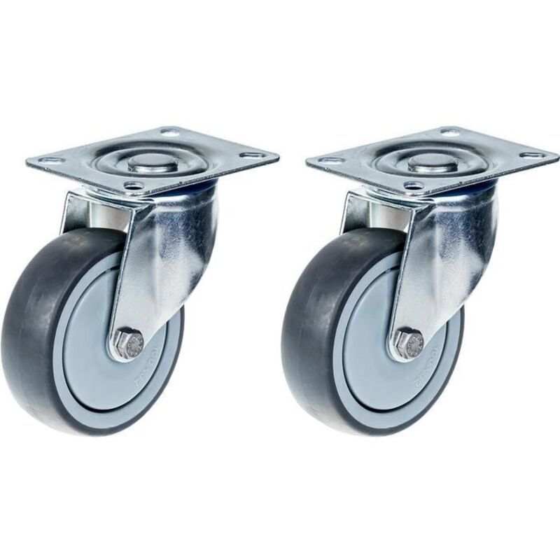 Swivel Wheel - ZHONGSHAN - 100mm - Grey Rubber - Capacity 220kg - Pack of 2