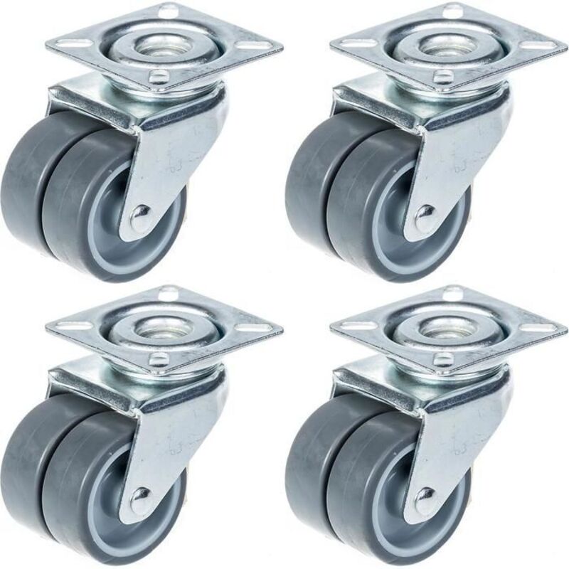 Swivel Wheel - ZHONGSHAN - 50mm - Grey Rubber - Capacity 280kg - Pack of 4