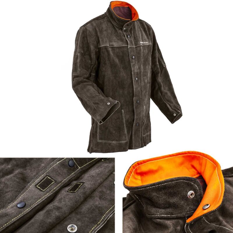 Stamos Strapazierfähige Schweißerschutzjacke Aus Leder, Größe M