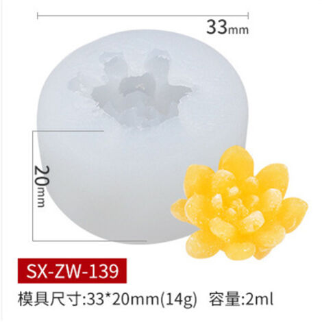 【SX-ZW-139】Flüssigsilikonform für Sukkulenten, 3D-Duftkerzen, DIY-Bastelarbeiten, Epoxidseife oder Gipsformen