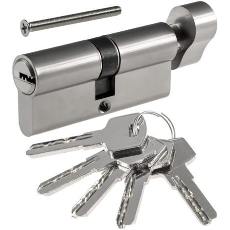 【SX004】 Cilindro de cerradura antirrobo para puertas, estándar europeo, cabeza cilíndrica, 70 mm/80 mm/90 mm, apertura con un solo botón/doble llave.