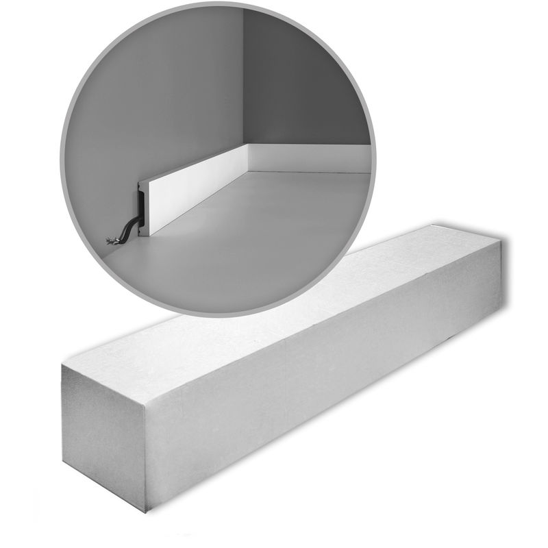 Orac - Decor SX157-box axxent square 1 Box 39 pieces Skirtings 78 m - white