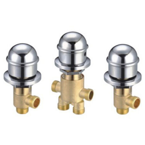 SY-1017 Badewannenarmatur-Set aus Kupfer für Warm- und Kaltwasserschalter, Duscharmatur, fünf Zylinder, 3 Stück im Set