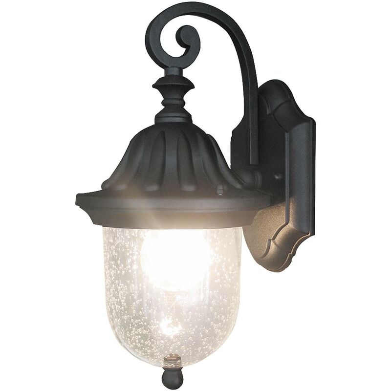 Image of Parete lampada esterna luce vetro Sydney metallo nero Ø16cm l: 19cm h: 34cm IP23