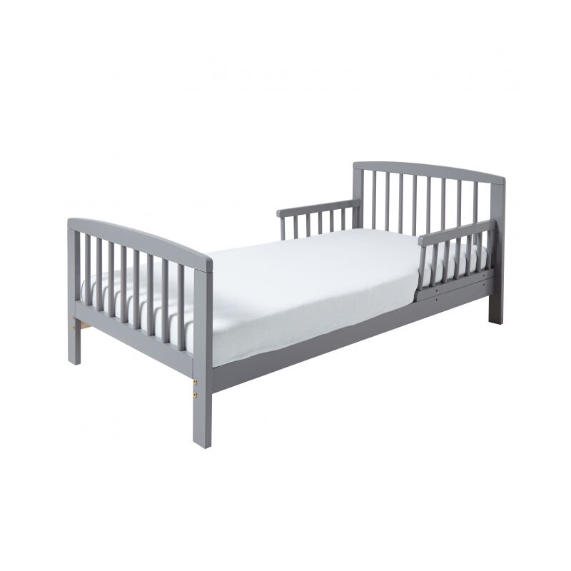 Sydney Toddler Bed with Safety Side Rails | Solid Pine Wood | Kids Bed and Children's Bed - Grey - Grey