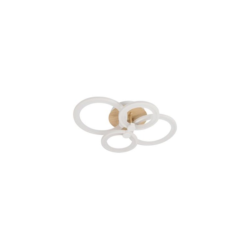 Image of Plafoniera 76w 3000-4000-6500k bianco legno chiaro 13,5x55x41 cm 10260lm dimmerabile a distanza - Sydney