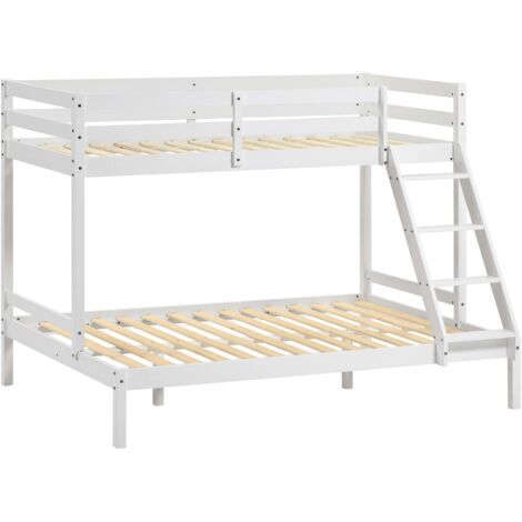 Sydney Triple Sleeper Wood Bunk Bed, Single & Double Bed, White
