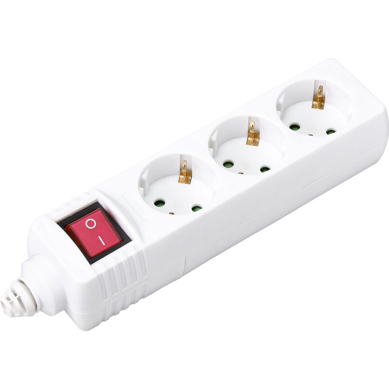 Sygonix - Bt-2372210 Steckdosenleiste Mit Schalter 3fach Weiß 1 St.