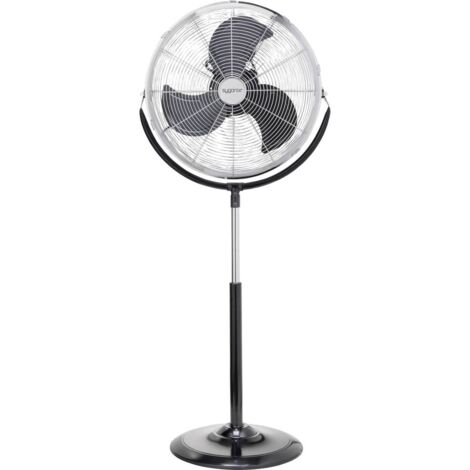 Sygonix FES-45A Ventilatore a piantana 140 W (L x A) 54 cm x 130 cm Nero, Argento Regolabile in altezza, Protezione da
