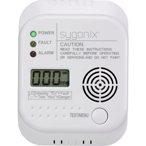 Sygonix SY-3394944 Détecteur de monoxyde de carbone avec capteur interne à pile(s)