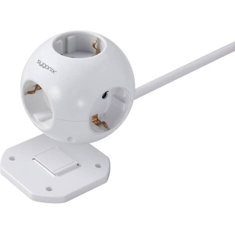 Sygonix SY-4535062 Multipresa a cubo Bianco Schuko 1 pz.