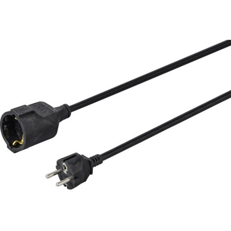 Sygonix SY-4872640 Strom Verlängerungskabel  16 A Schwarz 10.00 m H05VV-F 3G 1,5 mm²