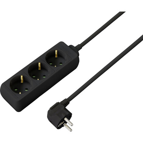 Sygonix SY-4892462 Steckdosenleiste 3fach Schwarz Schutzkontakt 1 St.