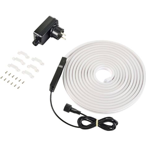 SYGONIX SY-4980312 RUBAN LED AVEC CONNECTEUR MÂLE 230 V 5 M RVB, BLANC CHAUD
