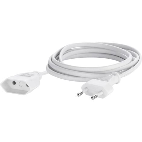 Sygonix SY-5042680 alimentation Rallonge blanc 5.00 m H03VVH2-F 2X 0,75 mm² S592172