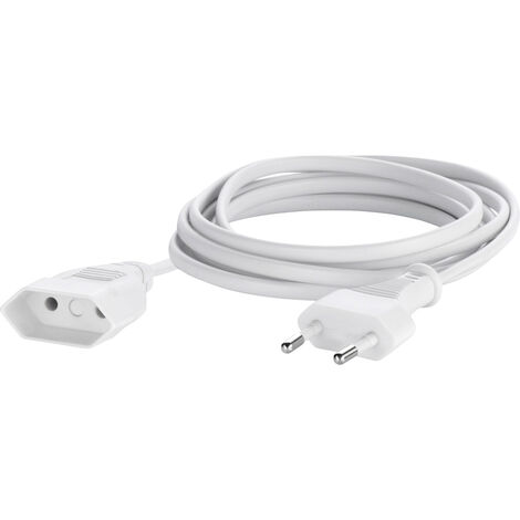 Sygonix SY-5042680 Strom Verlängerungskabel   Weiß 5.00 m H03VVH2-F 2X 0,75 mm²