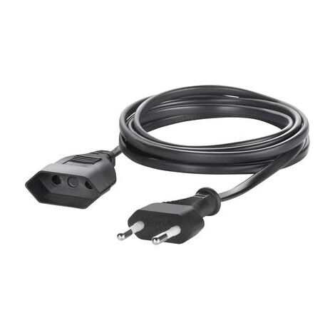 Sygonix SY-5042686 alimentation Rallonge noir 5.00 m H03VVH2-F 2X 0,75 mm² S592122