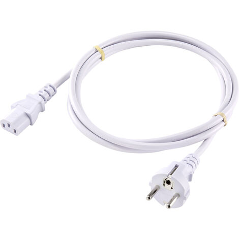 Sygonix SY-5043494 Kaltgeräte Anschlusskabel  Weiß 2.00 m
